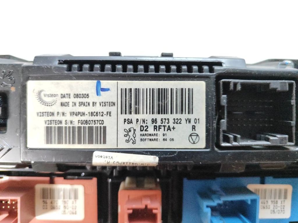 Peugeot 407 2007 Interior AC Climate control unit module 96573322YW