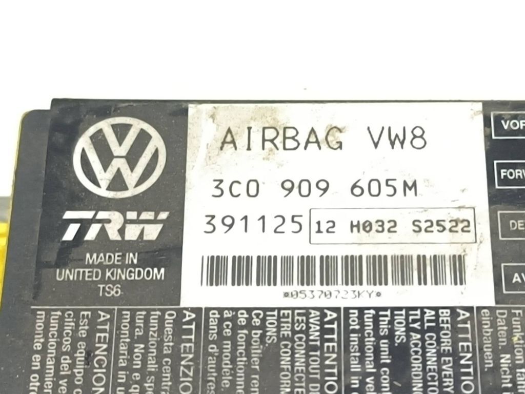 Volkswagen PASSAT B6 2.0T 2008 Safety Control unit module 3C0909605M