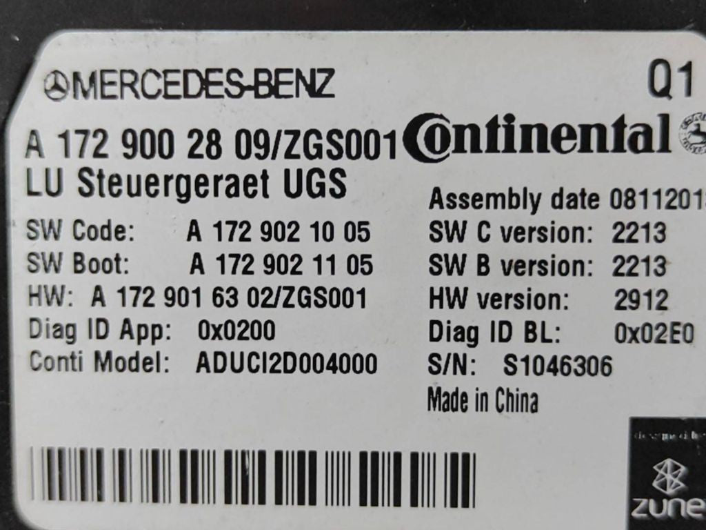 Mercedes-Benz E W212 2011 Cruise control unit module A1729002809