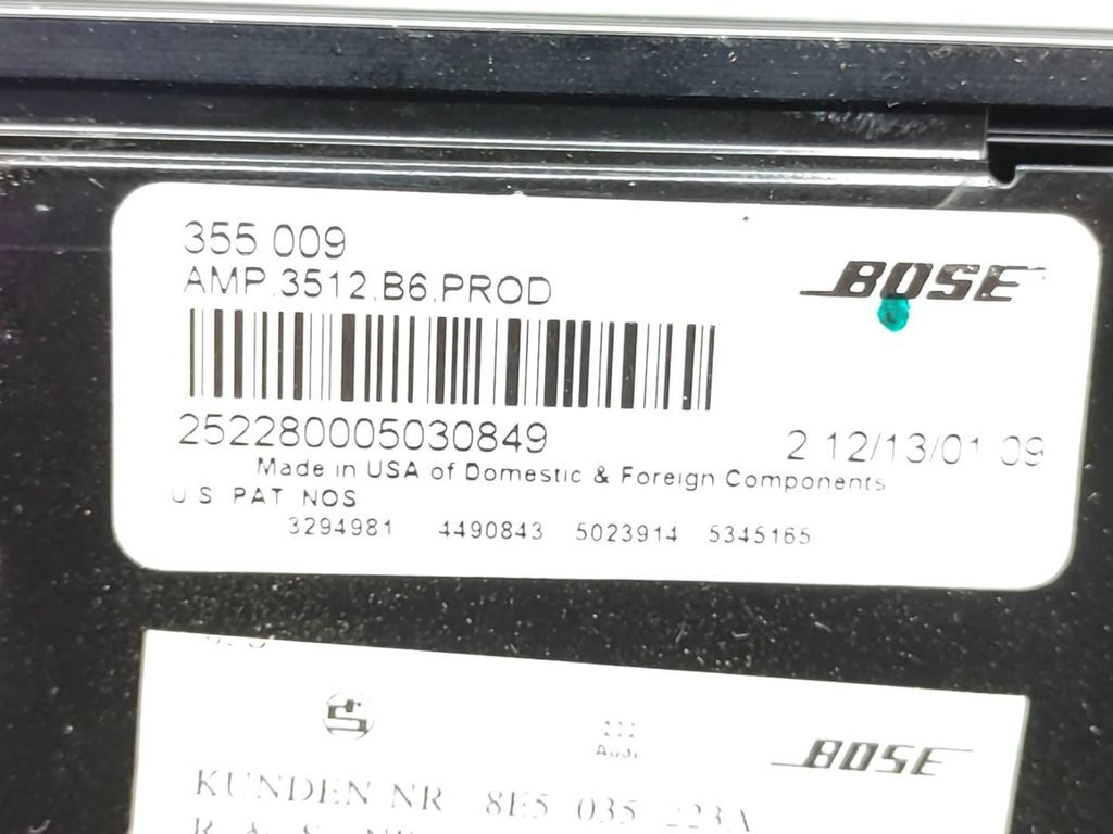 Audi A4 S4 B6 8E 8H 2003 Sound amplifier 8E5035223A