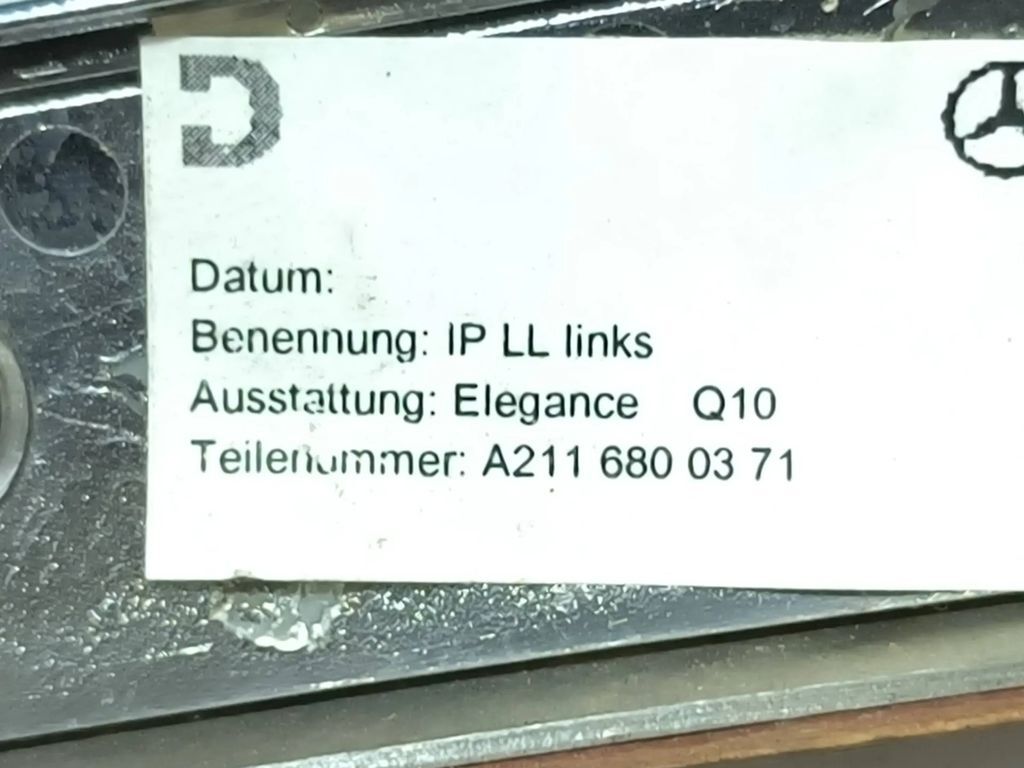 Mercedes-Benz E W211 2003 Front Wooden dashboard trim A2116800371