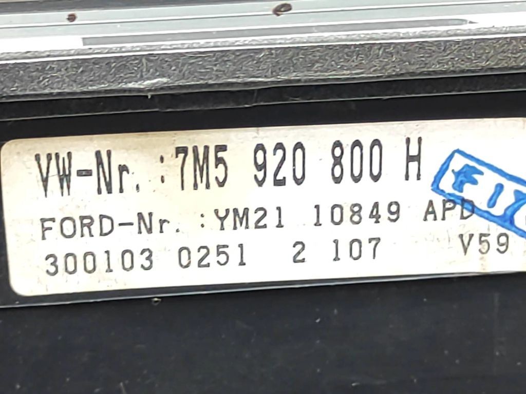 Ford Galaxy 2003 Diesel LHD speedometer instrument cluster 7M5920800H