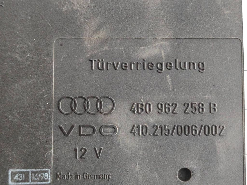 Audi A6 S6 C5 4B 2004 Comfort convenience body module ecu 4B0962258B