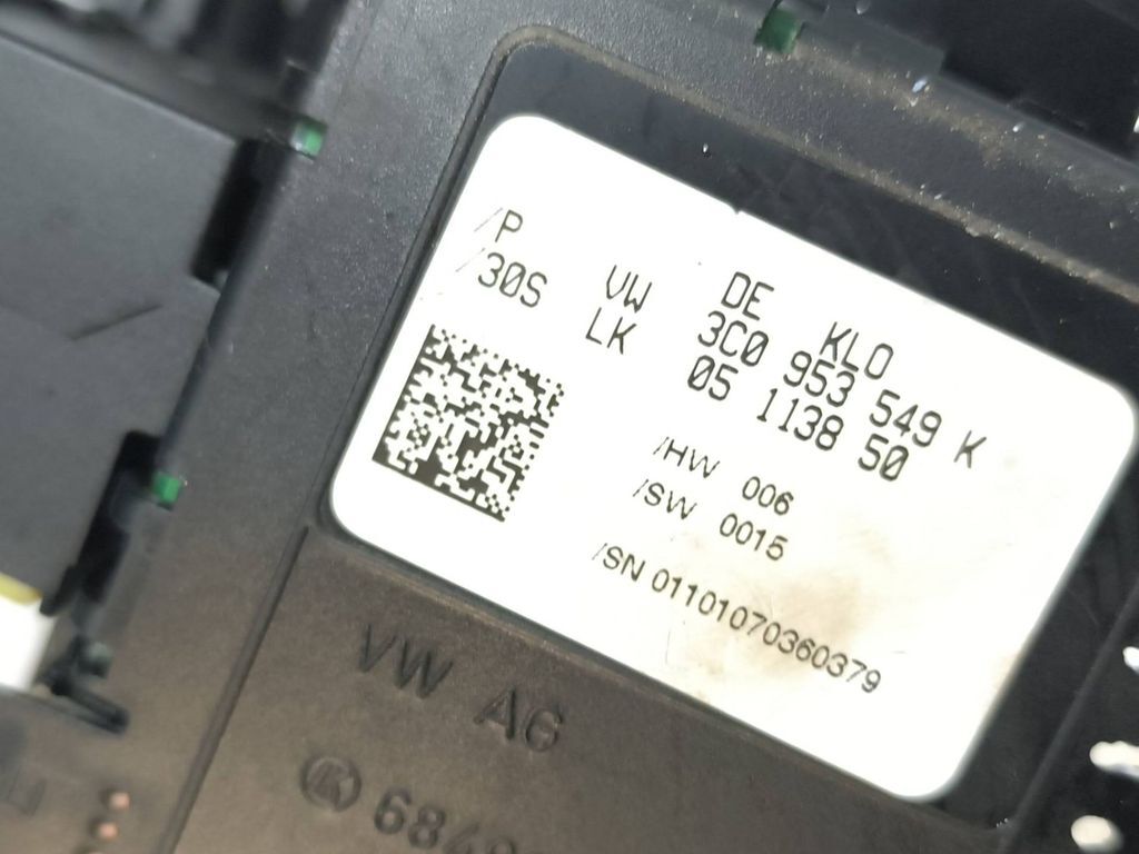 Volkswagen PASSAT B6 2.0 147kW 2006 Wiper turn signal stalk switch 3C9953513B