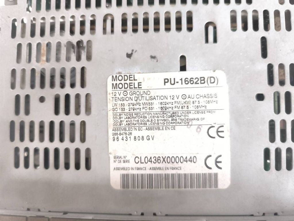 Peugeot 607 2004 Radio CD player head unit 96431808GV