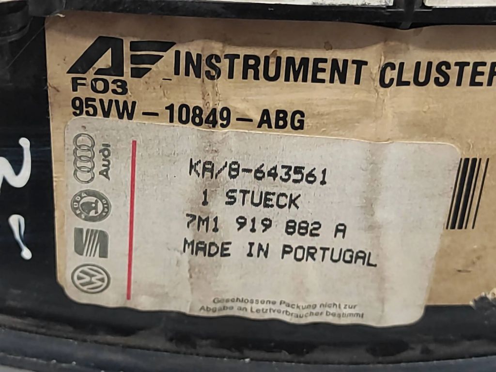 Ford Galaxy 1998 Diesel speedometer instrument cluster 7M1919882A