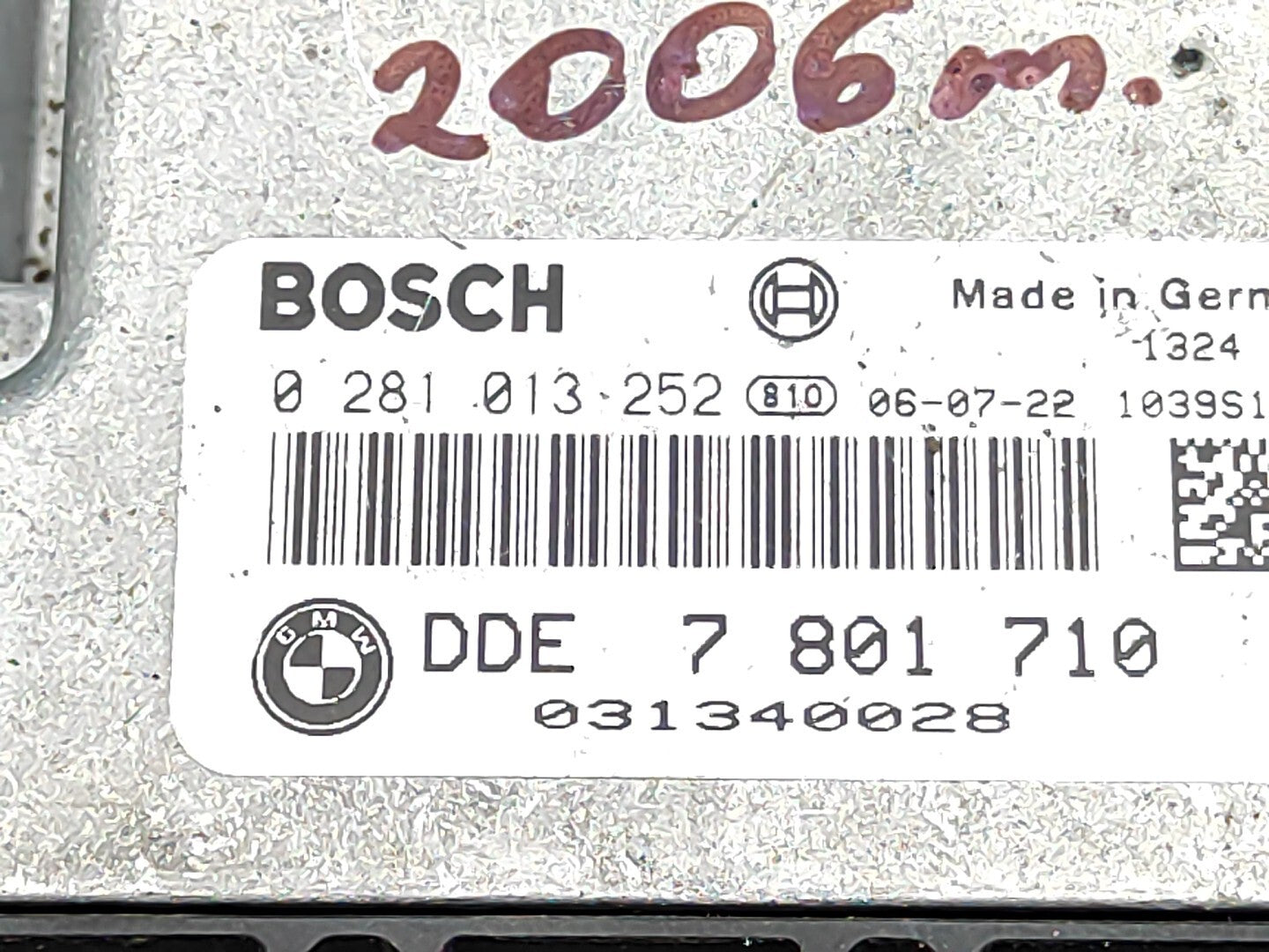 BMW E90 E91 320D 2006 Diesel Engine Control ECU 7801710 0281013252