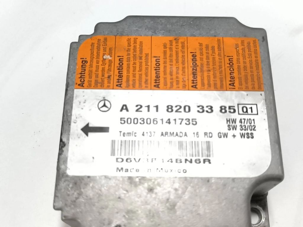 Mercedes-Benz E W211 2003 Safety Control unit module ECU A2118203385