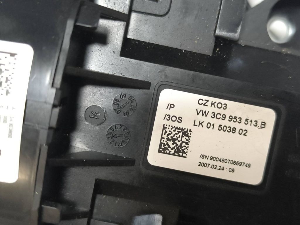 Volkswagen PASSAT B6 2.0 147kW 2006 Wiper turn signal stalk switch 3C9953513B