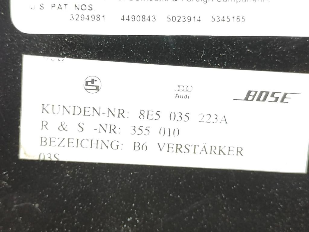 Audi A4 S4 B6 8E 8H 2003 Sound amplifier 8E5035223A