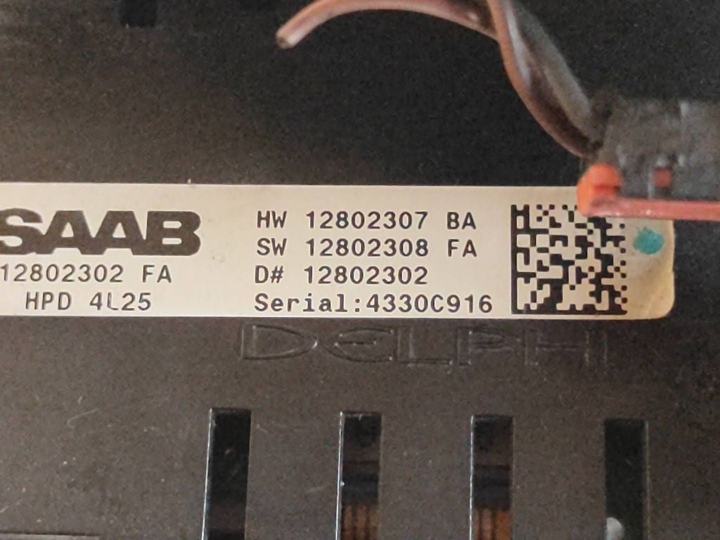 Saab 9-3 Ver1 2005 Dashboard LCD screen display 12802307
