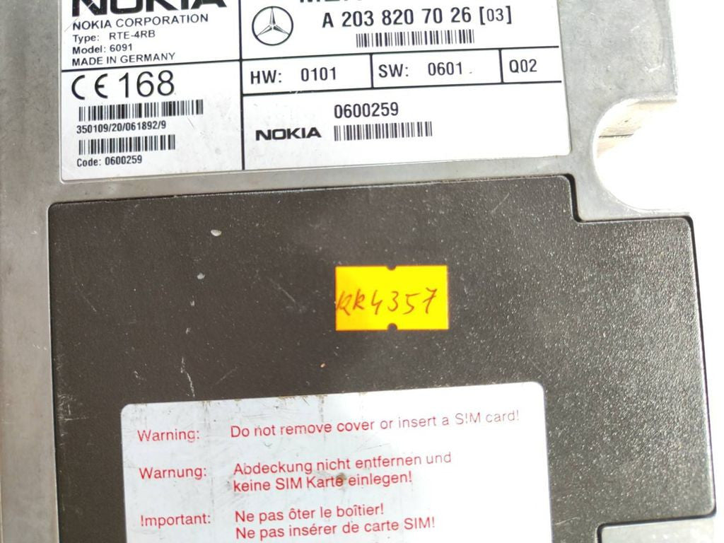 Mercedes-Benz C W203 2003 Phone control unit module A2038207026