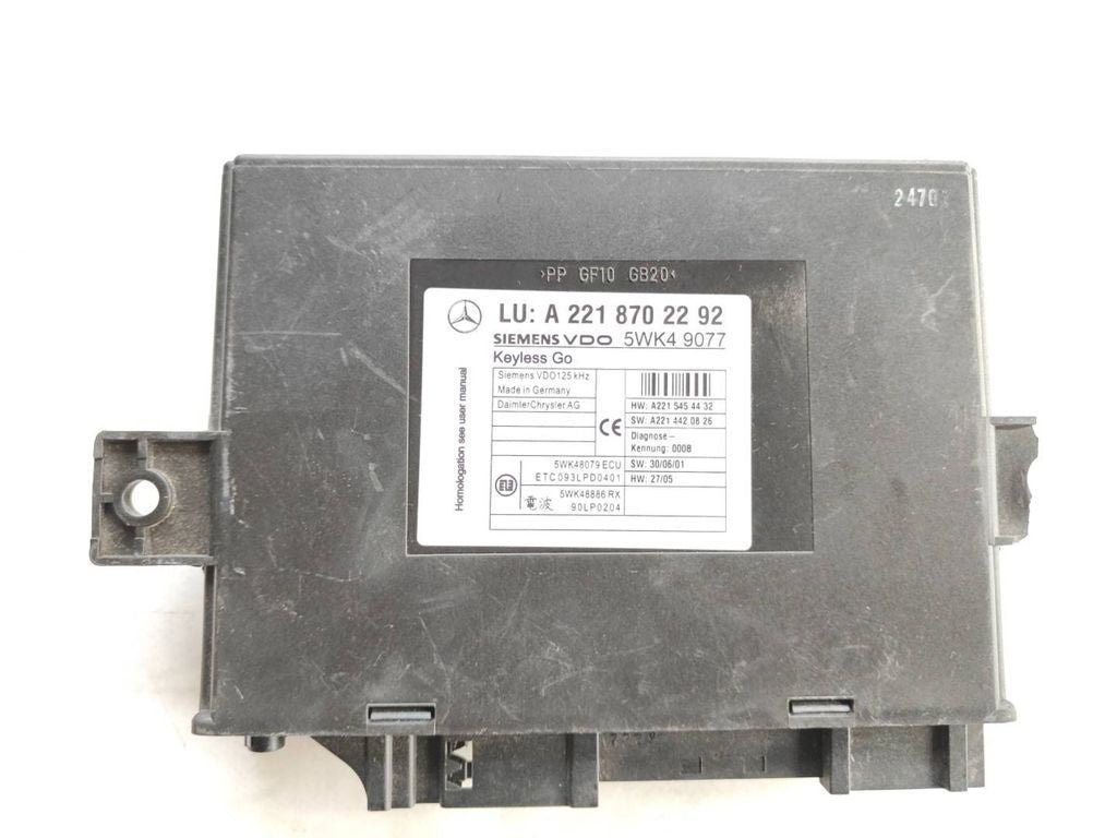 Mercedes-Benz S W221 2010 Keyless go control unit module A2218702292