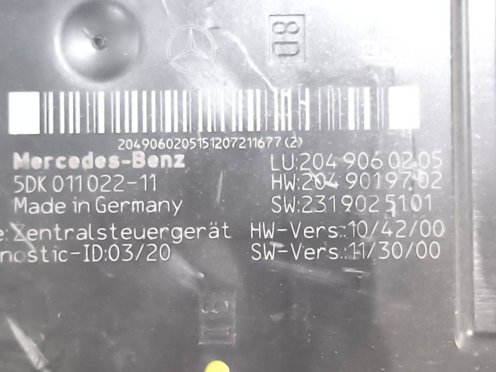 Mercedes-Benz C W204 2011 SAM control unit 2049019702