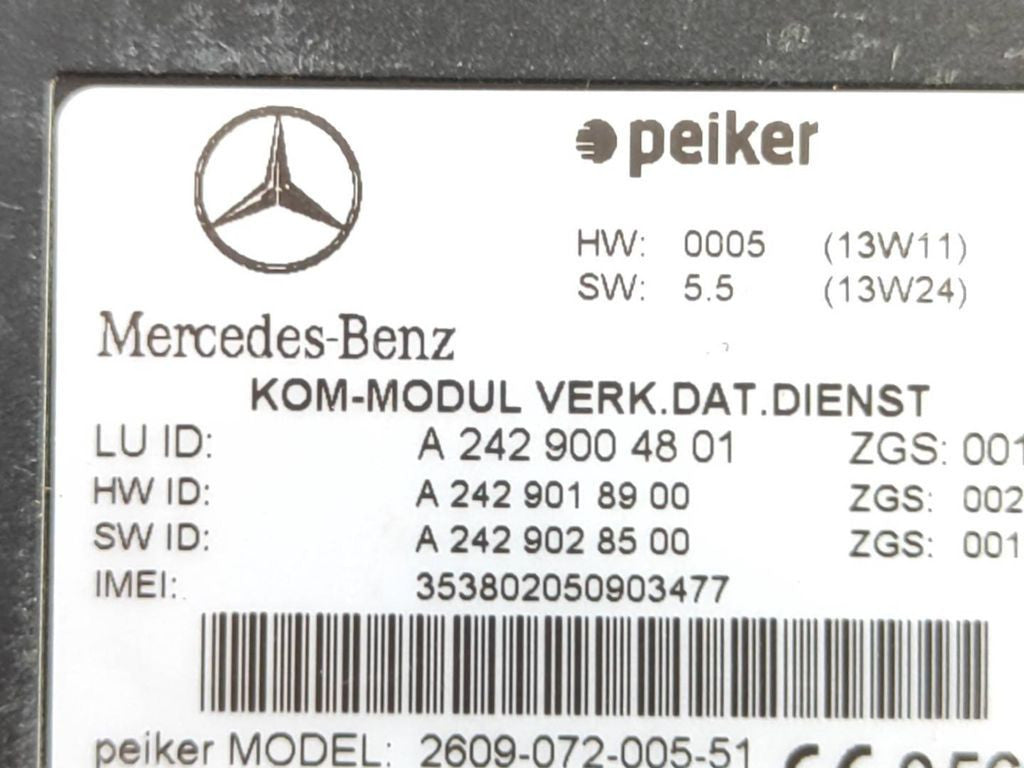 Mercedes-Benz C W204 2013 Telematics control module A2429018900