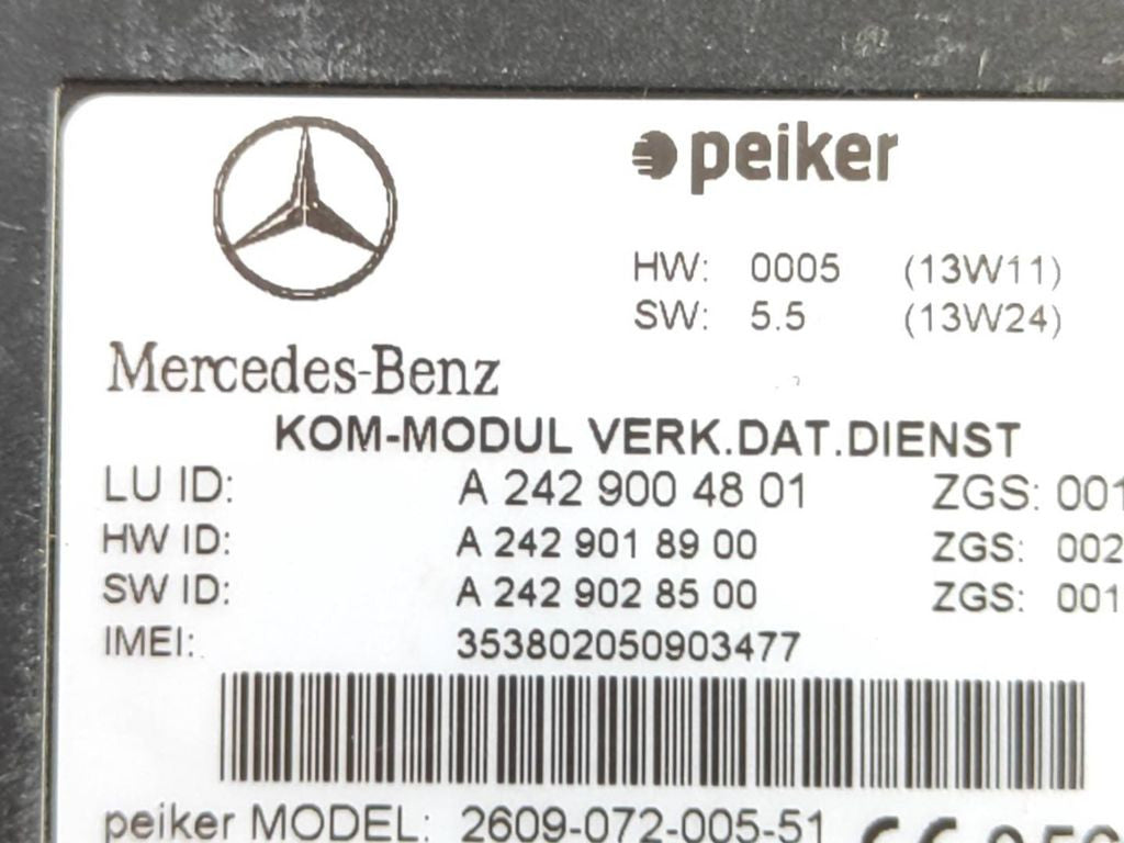 Mercedes-Benz C W204 2013 Telematics control module A2429018900