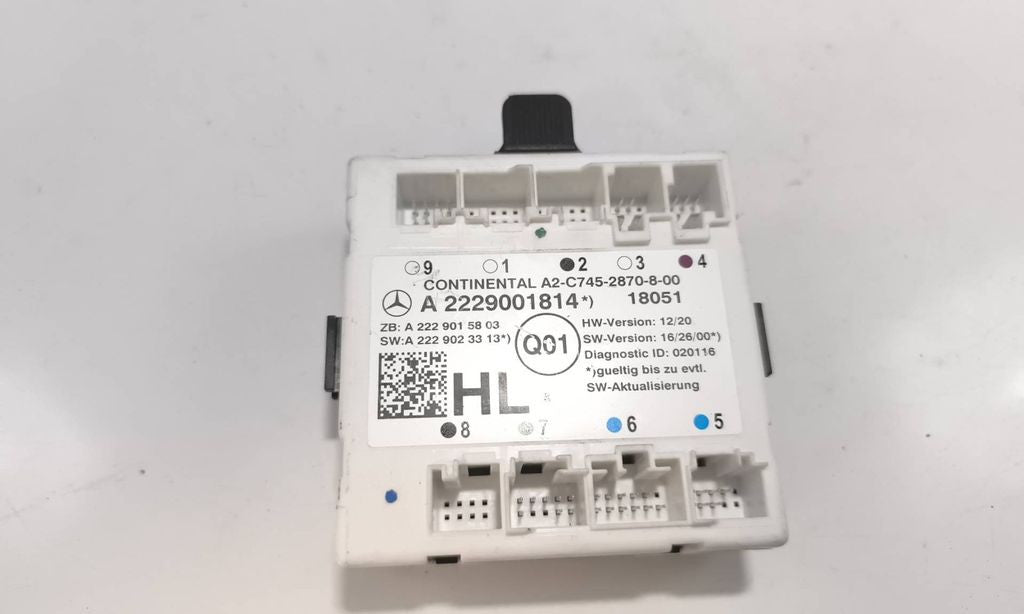 Mercedes-Benz S W222 2014 door control unit module A2229001814