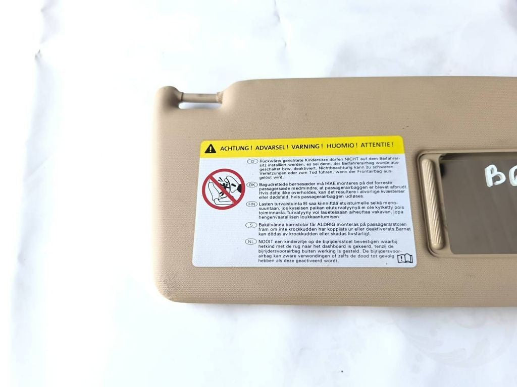 Volkswagen PASSAT B6 2007 LHD Right sun visor 3C0857552L 
