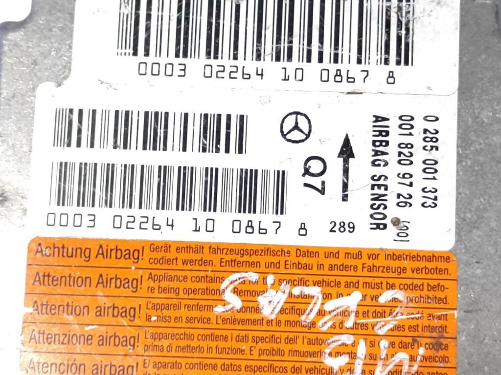 Mercedes-Benz C W203 2001 Safety Control unit module 0285001373 