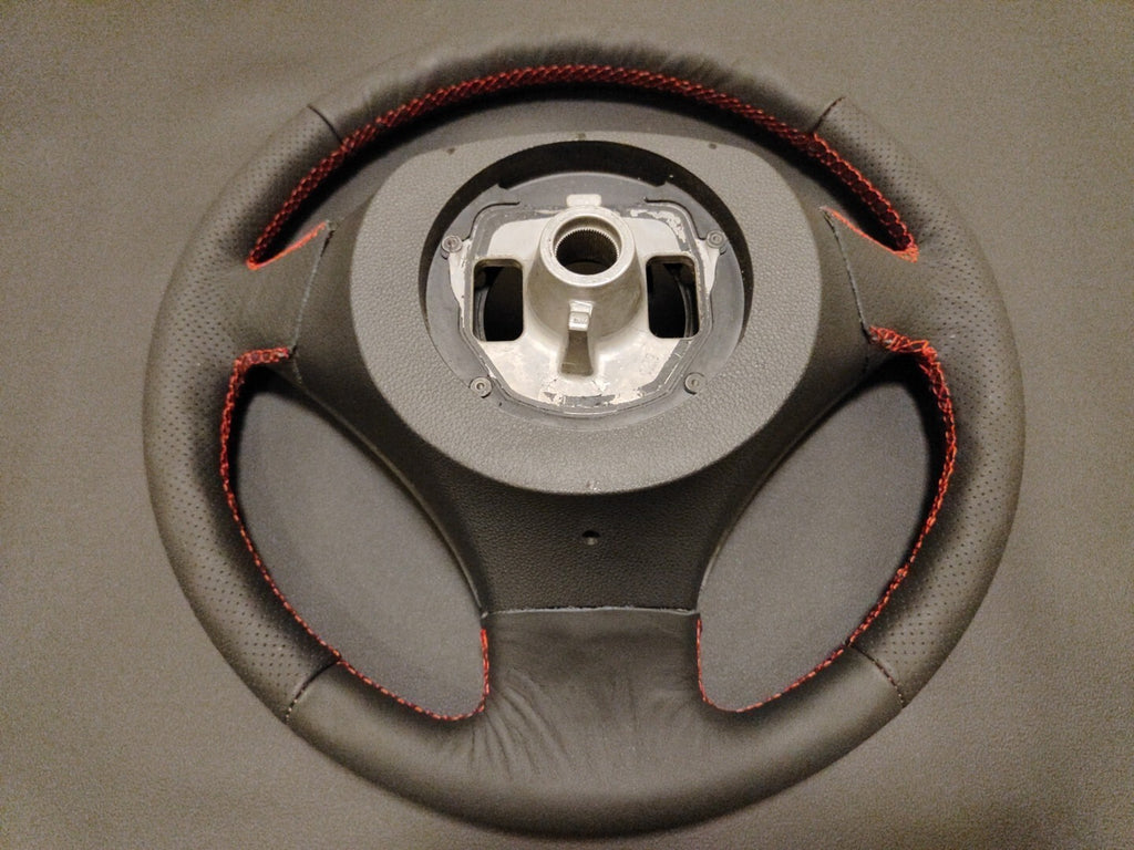 BMW 5 Series 3.0D E60 E61 Steering Wheel Red Stitch New Leather Cover