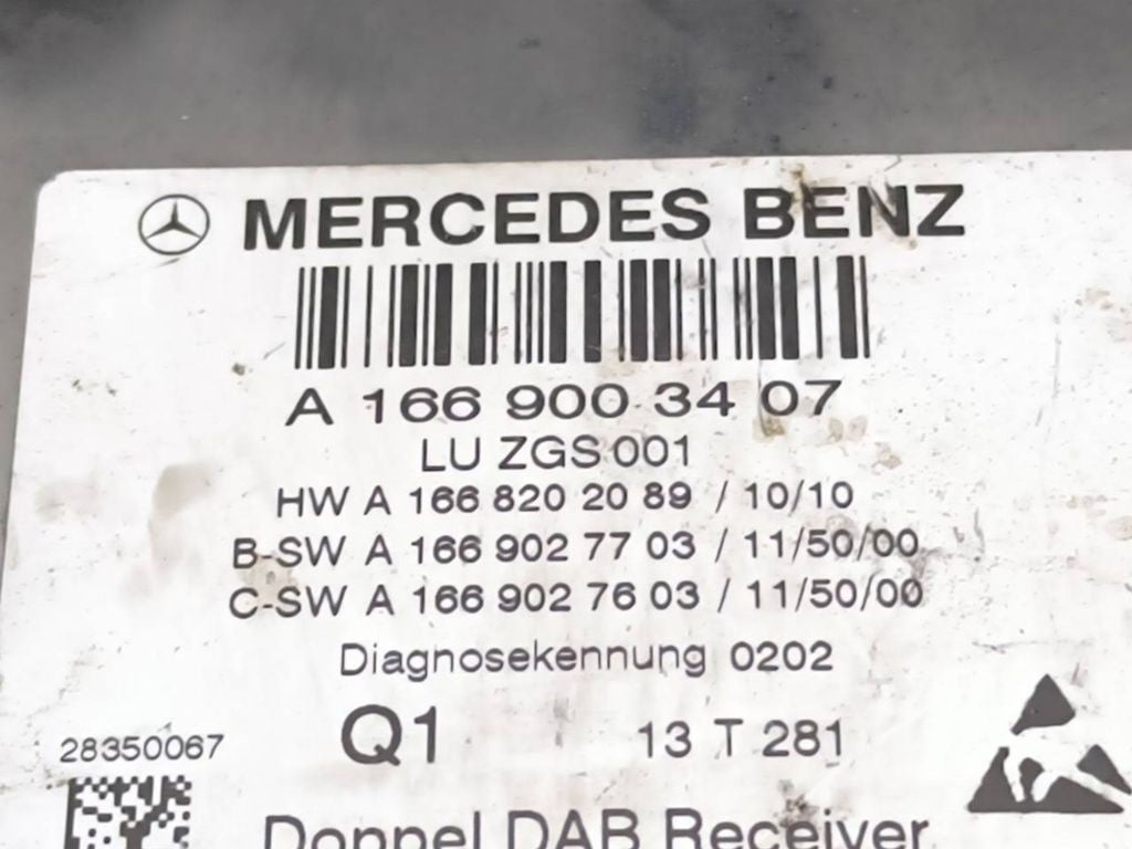 Mercedes-Benz W212 2015 Radio control units module A1669003407 