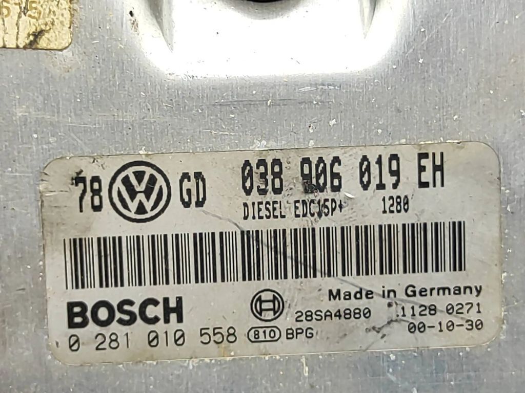Volkswagen PASSAT B5.5 1.9TDI 2001 Engine control unit module ECU 038906019EH 