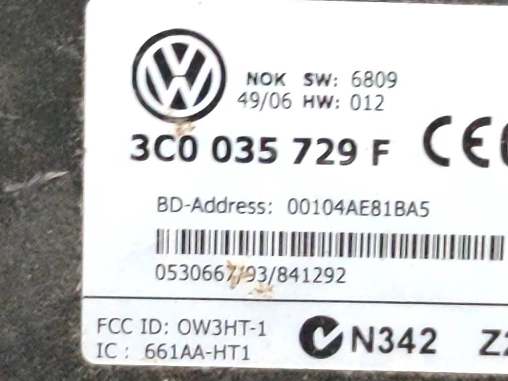 Volkswagen PASSAT B6 2006 Phone control unit module ECU 3C0035729F 