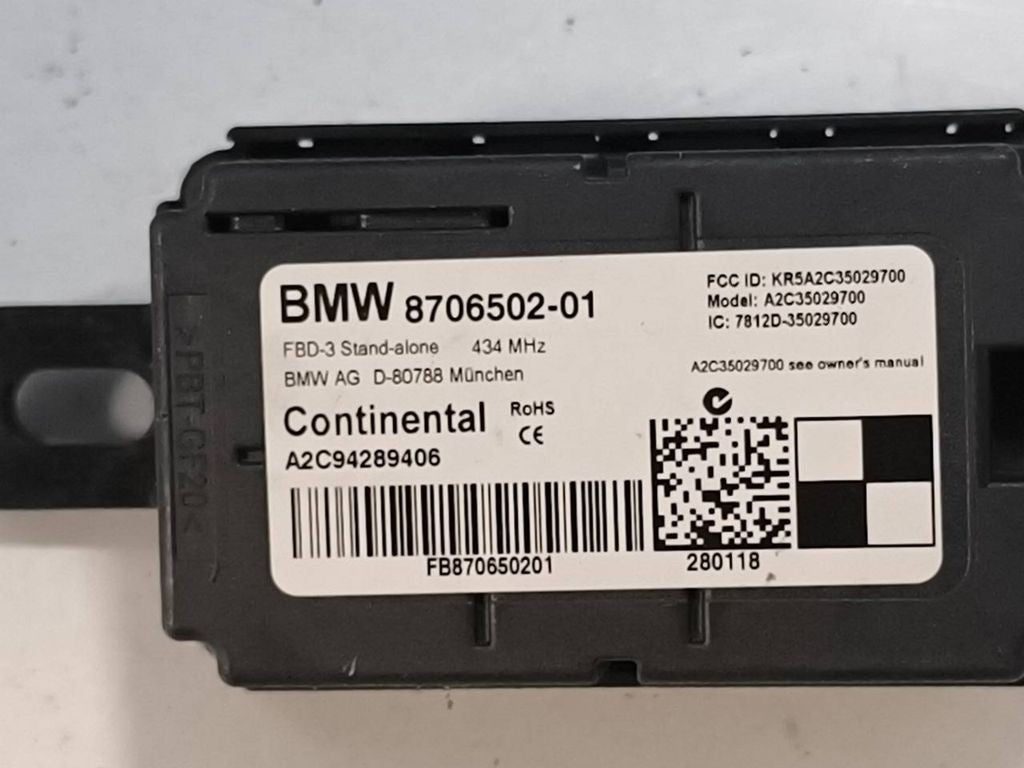 BMW X1 F48 F49 2018 Remote control unit module 8706502 