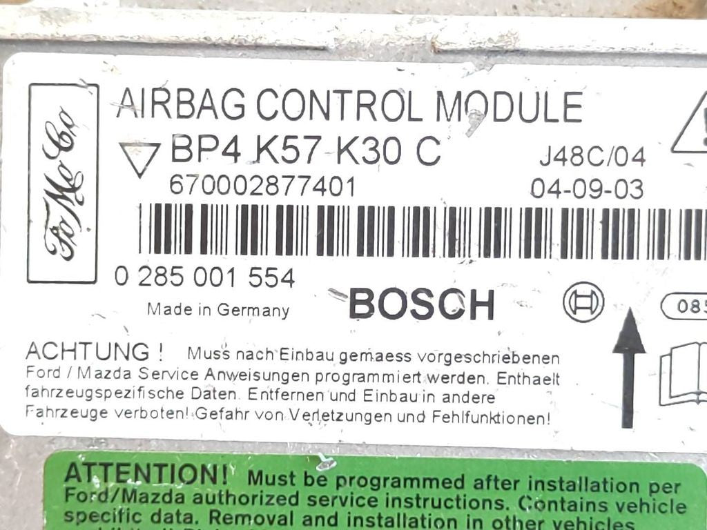 Mazda 3 I 2004 Control unit module BP4K57K30C 