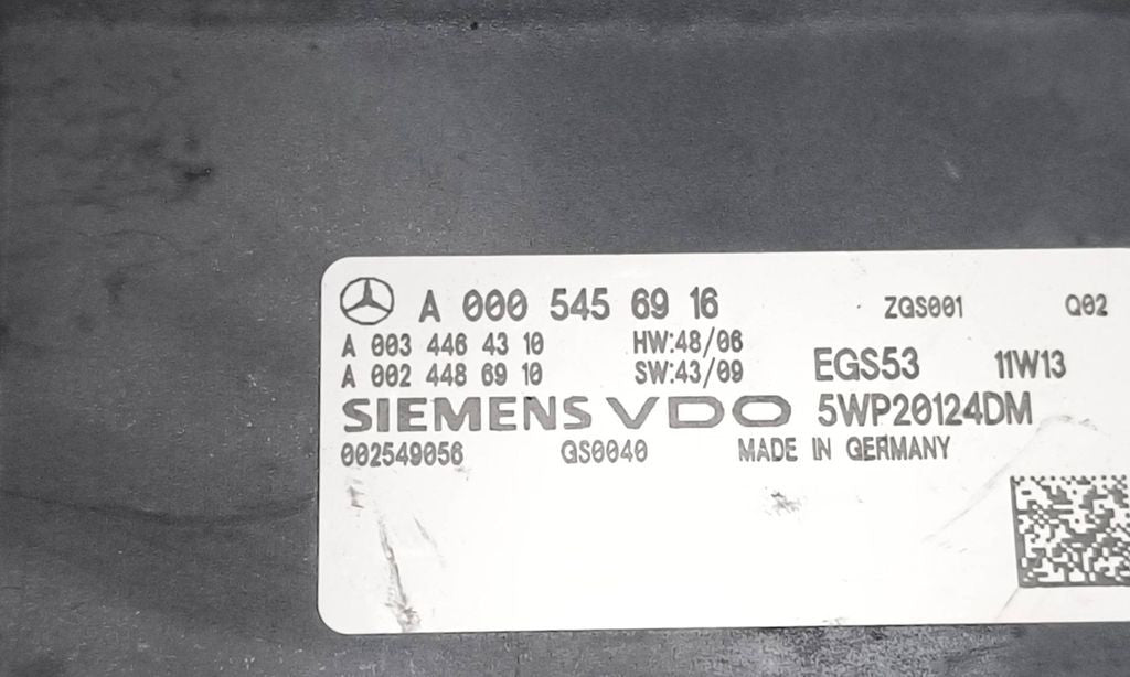Mercedes-Benz E W212 2012 Gearbox control unit module A0005456916 