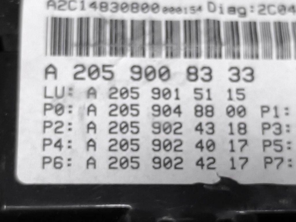 Mercedes-Benz C W205 2017 speedometer instrument cluster A2059008333 